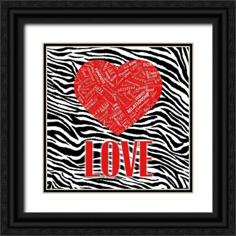 JUNGLE HEART Black Ornate Wood Framed Art Print with Double Matting by OnRei