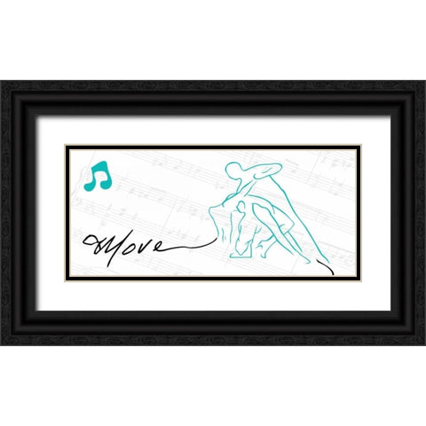 Move 2 Black Ornate Wood Framed Art Print with Double Matting by OnRei