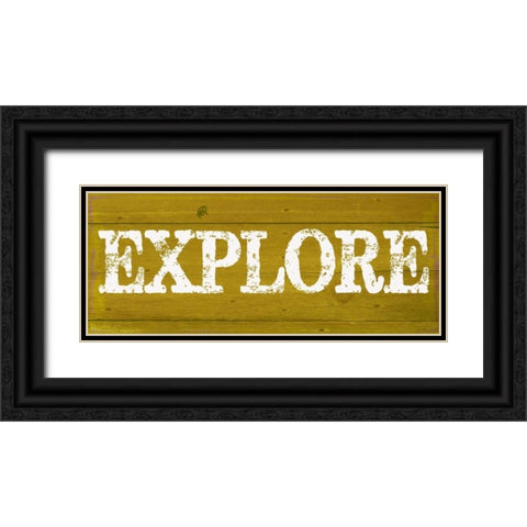 EXPLORE Black Ornate Wood Framed Art Print with Double Matting by Greene, Taylor