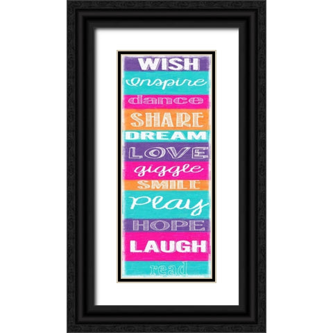 WISH STRIPE Black Ornate Wood Framed Art Print with Double Matting by Greene, Taylor