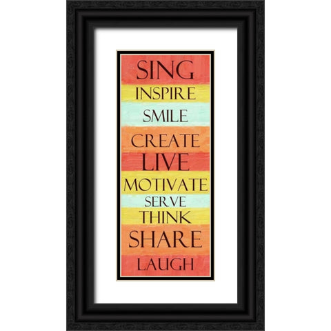 SING STRIPE Black Ornate Wood Framed Art Print with Double Matting by Greene, Taylor