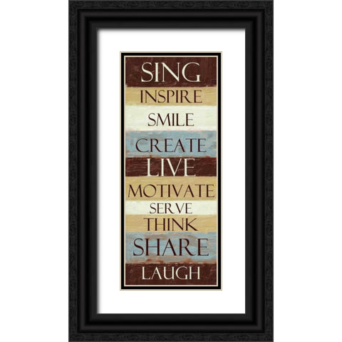 SING STRIPE ver 2 Black Ornate Wood Framed Art Print with Double Matting by Greene, Taylor