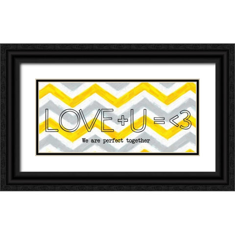 Love Plus Panel Black Ornate Wood Framed Art Print with Double Matting by Greene, Taylor