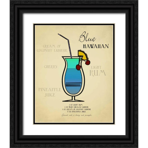 Blue Hawaiian Black Ornate Wood Framed Art Print with Double Matting by Greene, Taylor