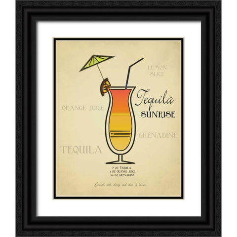 Tequila Sunrise Black Ornate Wood Framed Art Print with Double Matting by Greene, Taylor