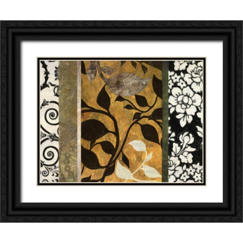 GOLDEN LEAF SILHOUETTE A Black Ornate Wood Framed Art Print with Double Matting by Greene, Taylor