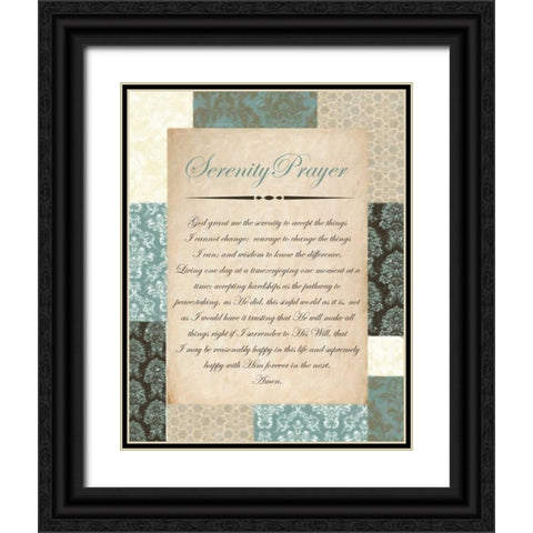 SERENITY BLUE Black Ornate Wood Framed Art Print with Double Matting by Greene, Taylor