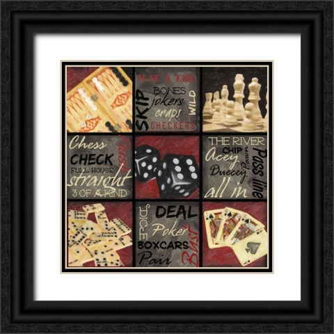 CLASSIC GAMES A Black Ornate Wood Framed Art Print with Double Matting by Greene, Taylor
