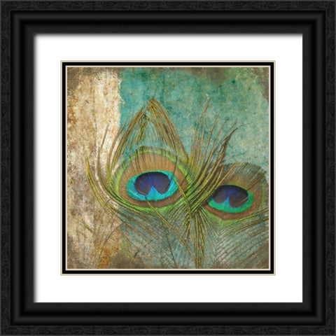 Peacock 1 Black Ornate Wood Framed Art Print with Double Matting by Greene, Taylor