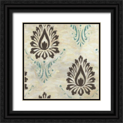 Medallion1 Black Ornate Wood Framed Art Print with Double Matting by Greene, Taylor