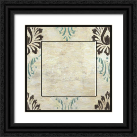 Medallion With Center 2 Black Ornate Wood Framed Art Print with Double Matting by Greene, Taylor