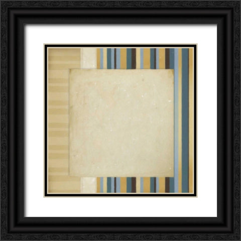 Striipes 1 Black Ornate Wood Framed Art Print with Double Matting by Greene, Taylor