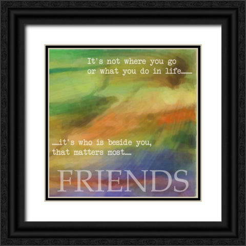FRIENDS Black Ornate Wood Framed Art Print with Double Matting by Greene, Taylor