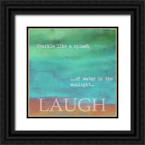 LAUGH Black Ornate Wood Framed Art Print with Double Matting by Greene, Taylor