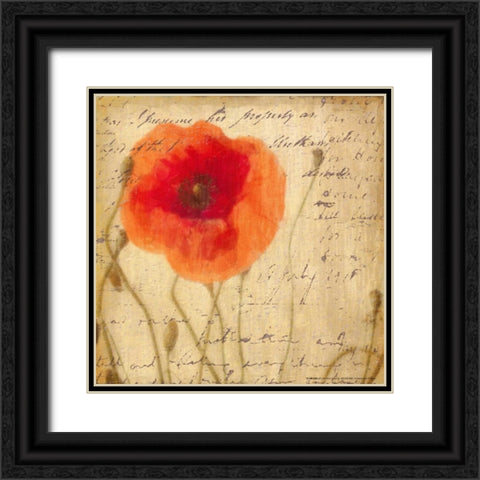 POPPY SCRIPT I Black Ornate Wood Framed Art Print with Double Matting by Greene, Taylor