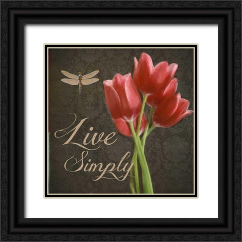 Live Simply Black Ornate Wood Framed Art Print with Double Matting by Greene, Taylor