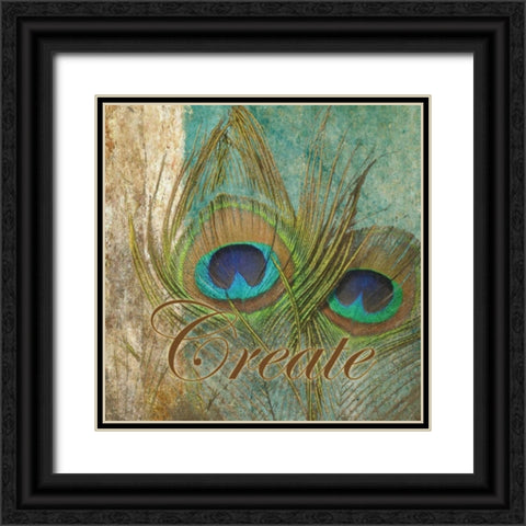 Feather Create B Black Ornate Wood Framed Art Print with Double Matting by Greene, Taylor