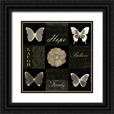 Sepia Floral 9 Patch A Black Ornate Wood Framed Art Print with Double Matting by Greene, Taylor