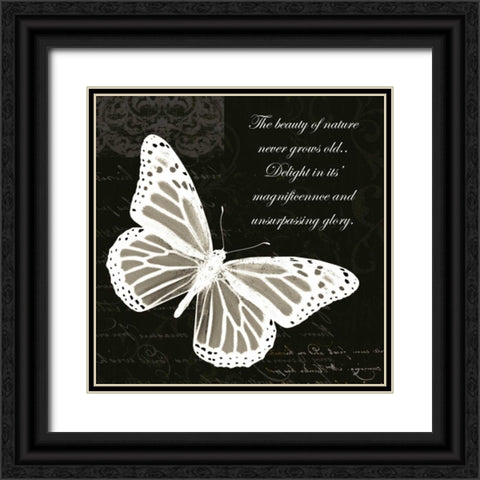 Beauty Butterfly Black Ornate Wood Framed Art Print with Double Matting by Greene, Taylor