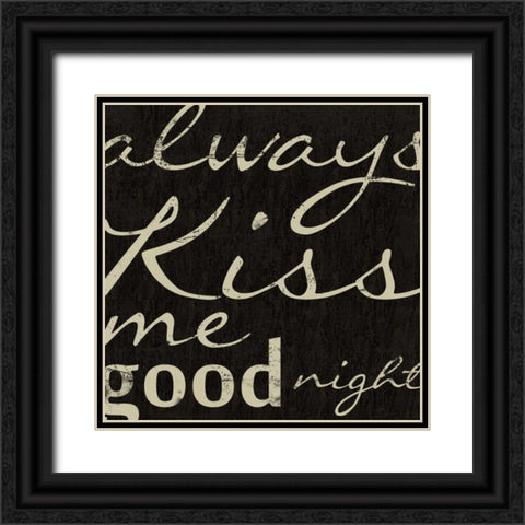GOOD NIGHT Black Ornate Wood Framed Art Print with Double Matting by Greene, Taylor