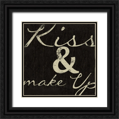 KISSES Black Ornate Wood Framed Art Print with Double Matting by Greene, Taylor