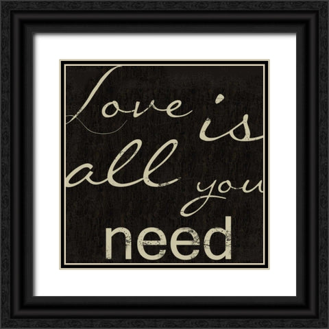 LOVE LOVE LOVE Black Ornate Wood Framed Art Print with Double Matting by Greene, Taylor