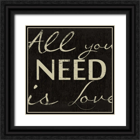 LOVE Black Ornate Wood Framed Art Print with Double Matting by Greene, Taylor