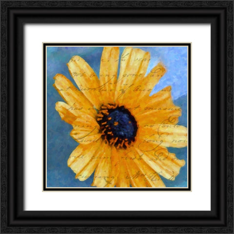 SCRIPTED WILD SUNFLOWER I Black Ornate Wood Framed Art Print with Double Matting by Greene, Taylor