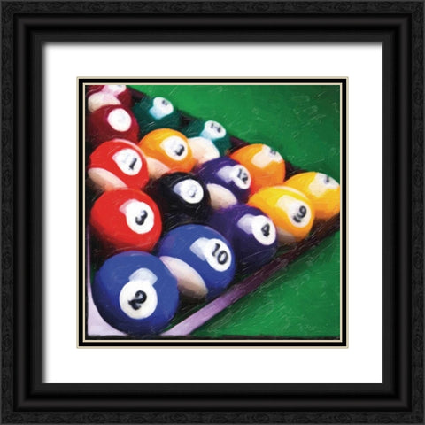 GAMING POOL Black Ornate Wood Framed Art Print with Double Matting by Greene, Taylor