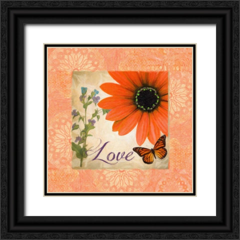 Floral Rhapsody Square I Black Ornate Wood Framed Art Print with Double Matting by Greene, Taylor