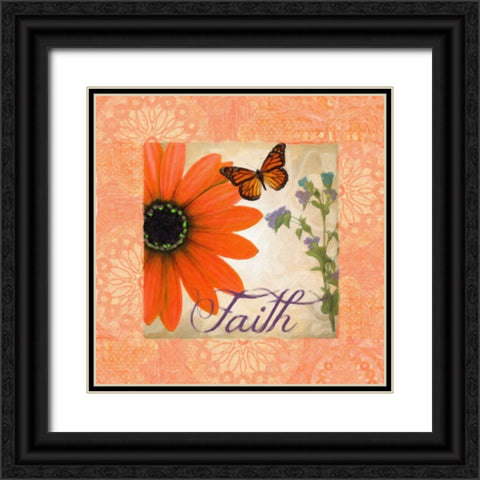Floral Rhapsody Square II Black Ornate Wood Framed Art Print with Double Matting by Greene, Taylor