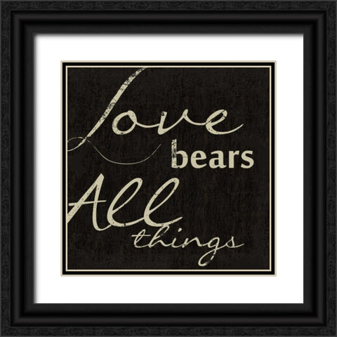 LOVE BEARS ALL Black Ornate Wood Framed Art Print with Double Matting by Greene, Taylor