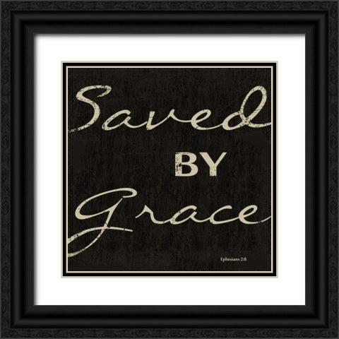 SAVED BY GRACE Black Ornate Wood Framed Art Print with Double Matting by Greene, Taylor