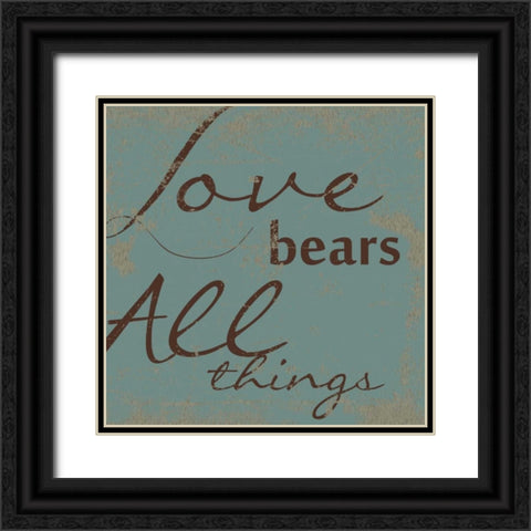 LOVE BEARS ALL Black Ornate Wood Framed Art Print with Double Matting by Greene, Taylor