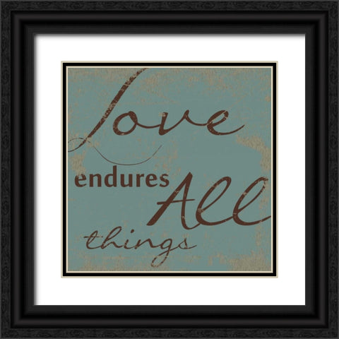 LOVE ENDURES ALL Black Ornate Wood Framed Art Print with Double Matting by Greene, Taylor