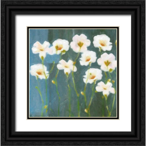 WHITE FLOWER FIELD I Black Ornate Wood Framed Art Print with Double Matting by Greene, Taylor