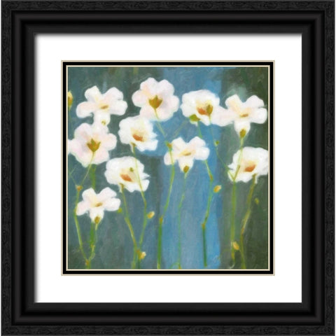 WHITE FLOWER FIELD II Black Ornate Wood Framed Art Print with Double Matting by Greene, Taylor