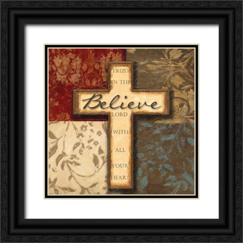 BELIEVE Black Ornate Wood Framed Art Print with Double Matting by Greene, Taylor