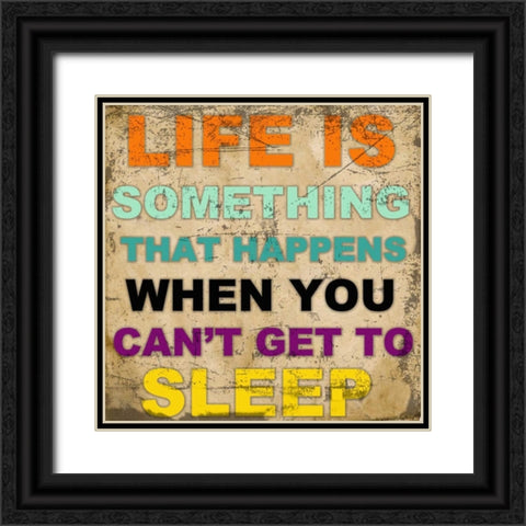 LIFE IS SOMETHING Black Ornate Wood Framed Art Print with Double Matting by Greene, Taylor