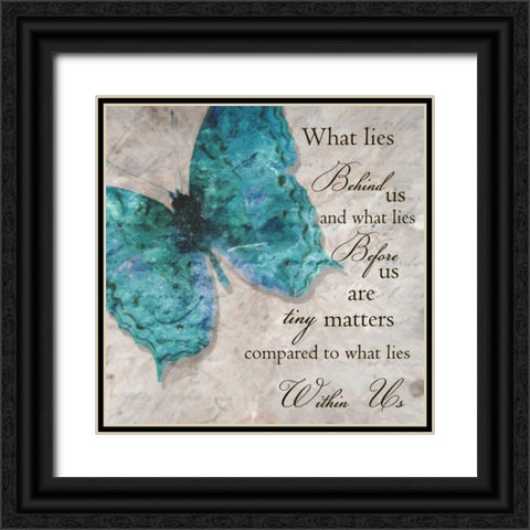 Blue Butterfly I Black Ornate Wood Framed Art Print with Double Matting by Greene, Taylor