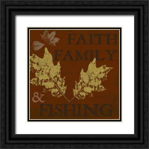 FAITH FAMILY FISHING Black Ornate Wood Framed Art Print with Double Matting by Greene, Taylor