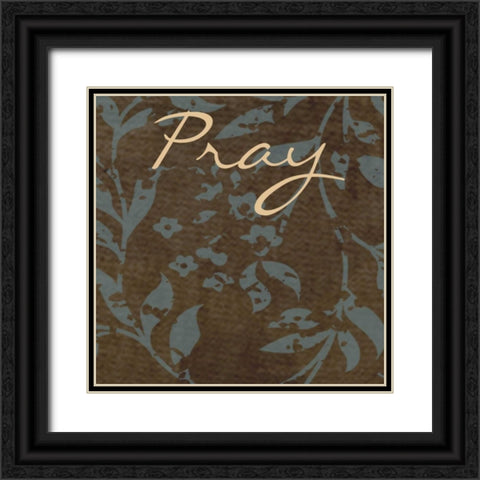 PRAY Black Ornate Wood Framed Art Print with Double Matting by Greene, Taylor