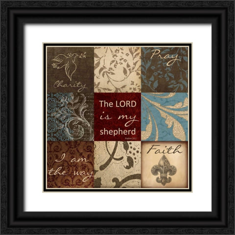 Lord 9 Patch Black Ornate Wood Framed Art Print with Double Matting by Greene, Taylor