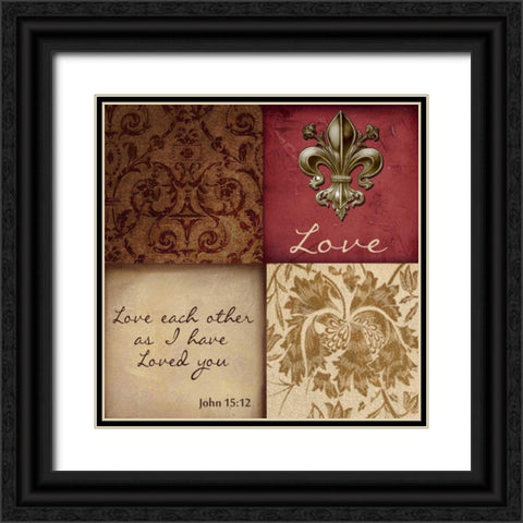 LOVE Black Ornate Wood Framed Art Print with Double Matting by Greene, Taylor