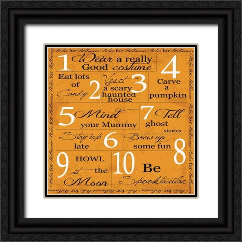OCTOBER- HALLOWEEN Black Ornate Wood Framed Art Print with Double Matting by Greene, Taylor