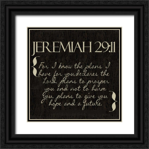 Jeremiah 29-11 Black Ornate Wood Framed Art Print with Double Matting by Greene, Taylor