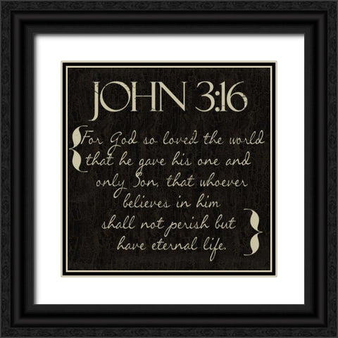 John 3-16 Black Ornate Wood Framed Art Print with Double Matting by Greene, Taylor