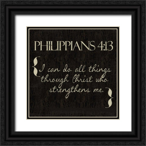 Philippians 4-13 Black Ornate Wood Framed Art Print with Double Matting by Greene, Taylor