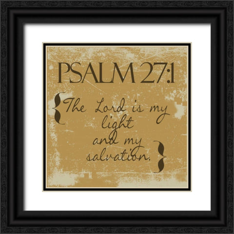Psalms 27-1-Gold Black Ornate Wood Framed Art Print with Double Matting by Greene, Taylor