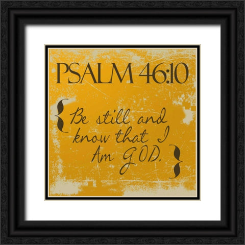 Psalms 46-10-Orange Black Ornate Wood Framed Art Print with Double Matting by Greene, Taylor